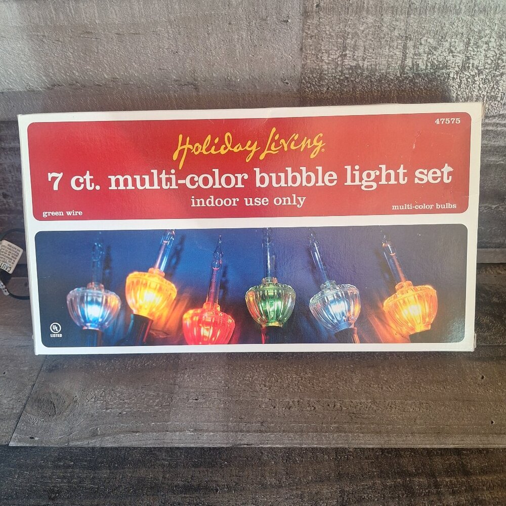 Christmas Lights Gurgling Multicolor 7 Lights BUBBLE BUBBLING TREE LIGHTS READ